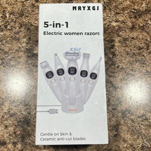 NEW NIB SEALED 5 IN 1 ELECTRIC WOMENS RAZOR MULTIPLE HEADS RECHARGEABLE
